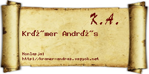 Krámer András névjegykártya